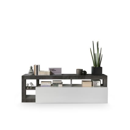 Meuble TV LENOR blanc/anthracite