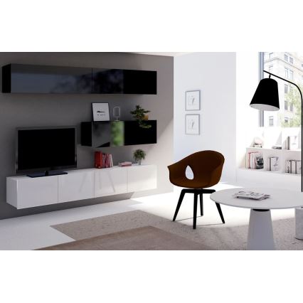 Meuble TV PAVO 37x100 cm blanc brillant