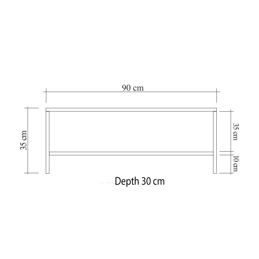 Meuble TV ROZI 45x90 cm blanc
