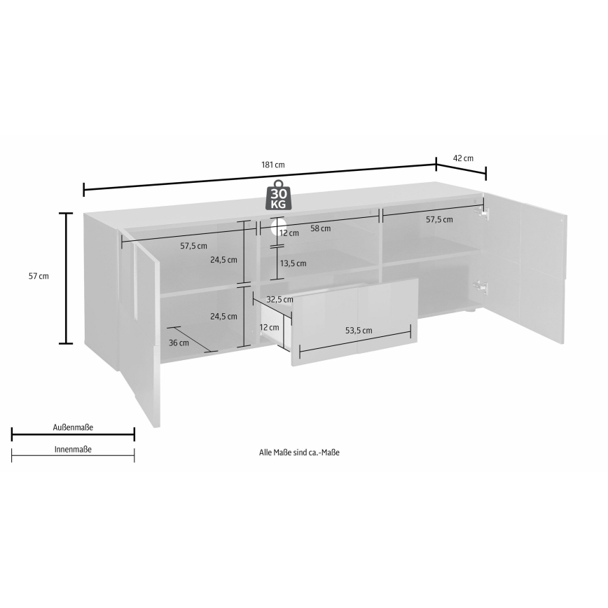 Meuble TV SERIAN anthracite