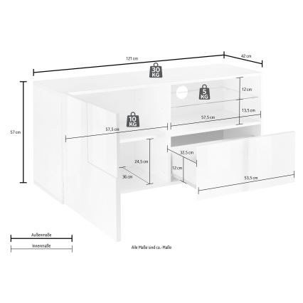 Meuble TV SERIAN blanc
