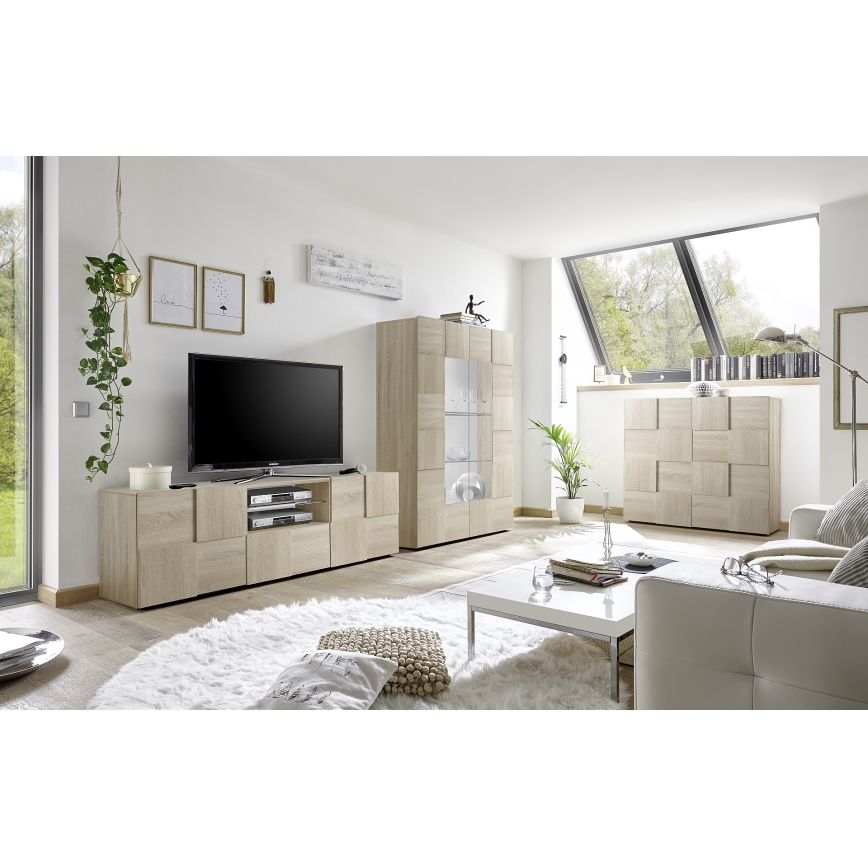 Meuble TV SERIAN en chêne Sonoma