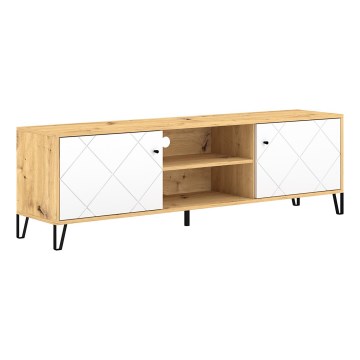 Meuble TV SULA chêne artisan/blanc
