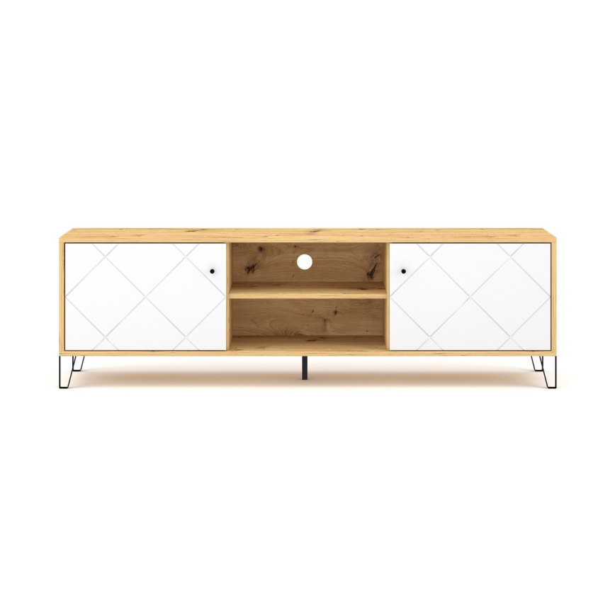 Meuble TV SULA chêne artisan/blanc