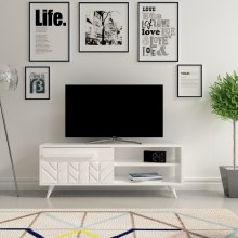 Meuble TV VENEDIK 43,7x120 cm blanc