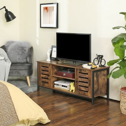 Meuble TV VOLTAR marron/noir