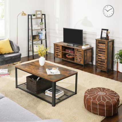 Meuble TV VOLTAR marron/noir