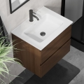 Meuble-vasque CONOR 61 cm, noyer/blanc