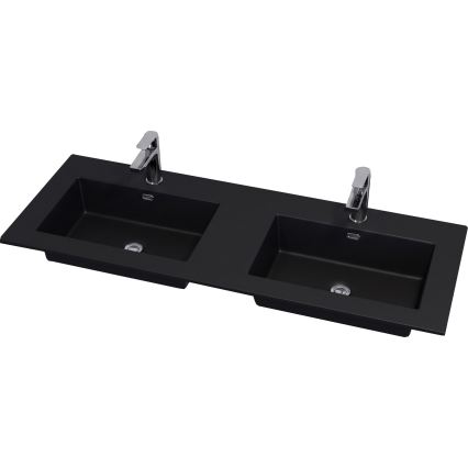 Meuble vasque GRIBSKOV 120 cm beige/chêne/noir