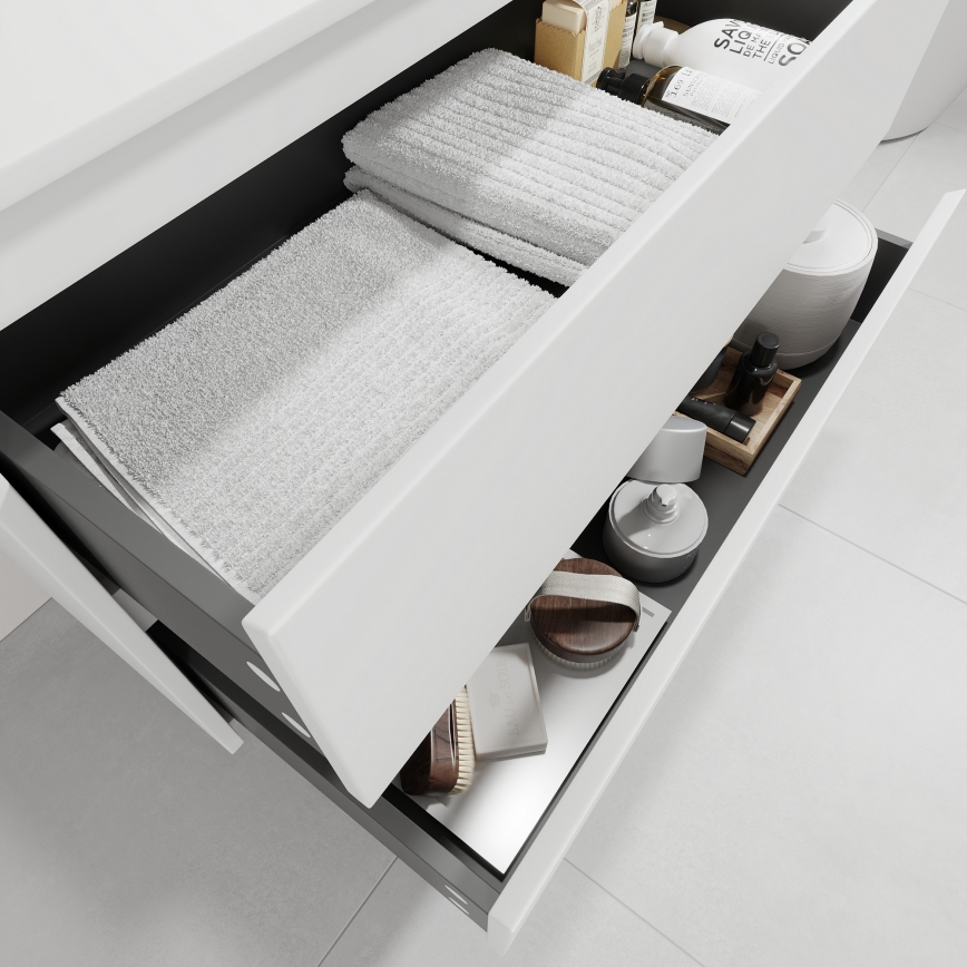 Meuble vasque TRONDHEIM/LJORDAL 90x57x46 cm blanc/noir