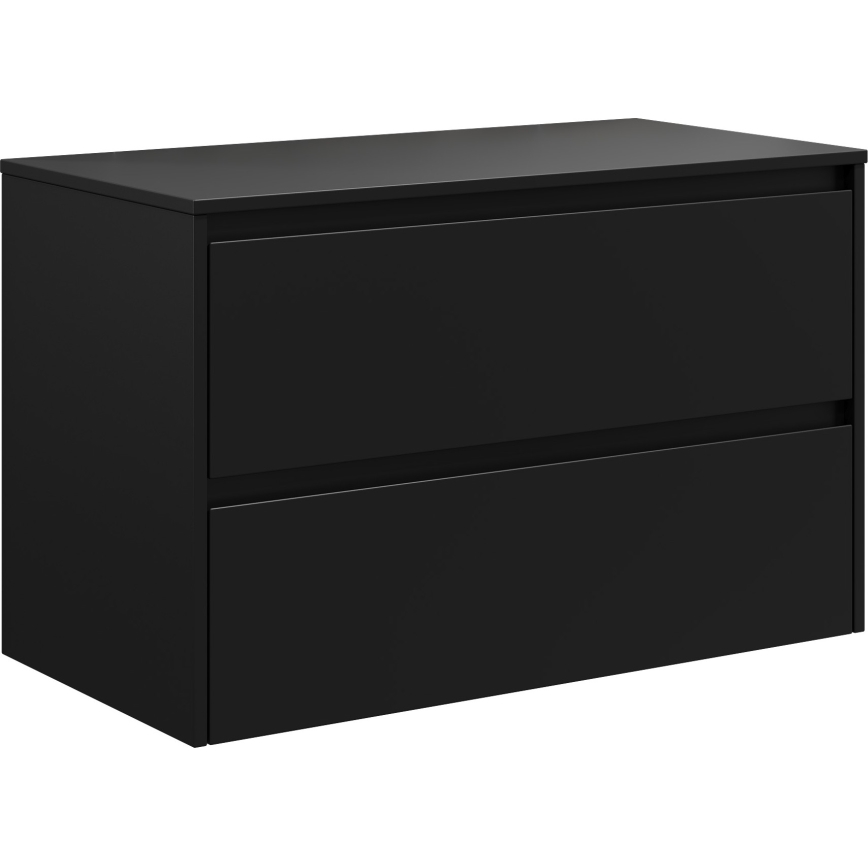 Meuble vasque TRONDHEIM/LJORDAL 90x57x46 cm noir/laiton