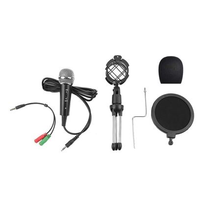 Microphone à condensateur avec filtre POP JACK 3,5 mm