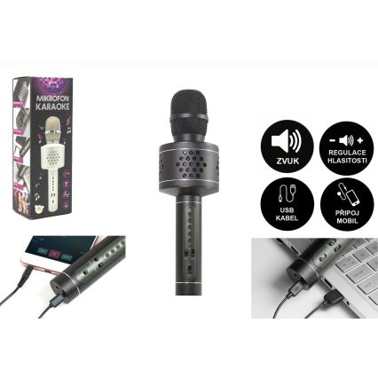Microphone karaoké Bluetooth 6 W/5 V, 1 500 mAh, noir