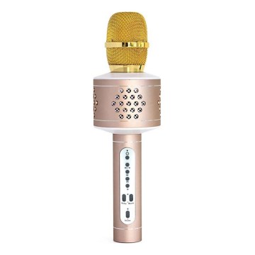 Microphone karaoké Bluetooth 6W/5V 1500 mAh, doré