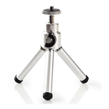 Mini trépied en métal pour smartphone argenté