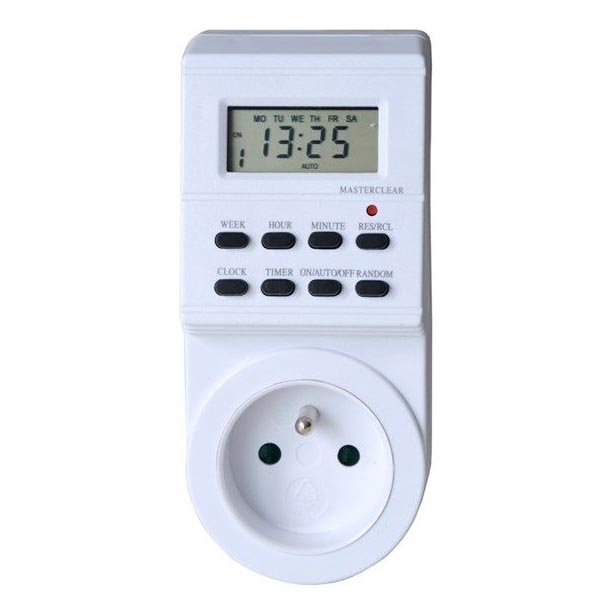 Minuterie numérique hebdomadaire 16A/230V 200 mAh