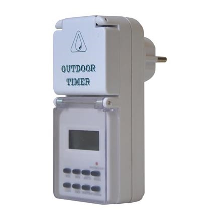 Minuteur extérieur numérique hebdomadaire 16A/230V IP44 200 mAh