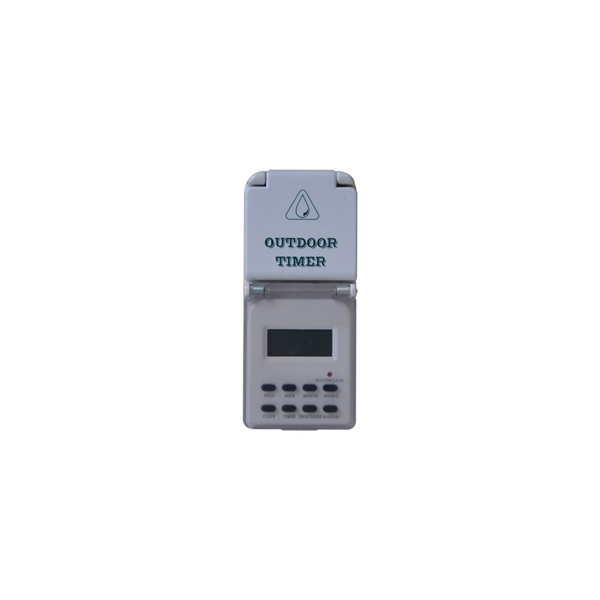 Minuteur extérieur numérique hebdomadaire 16A/230V IP44 200 mAh
