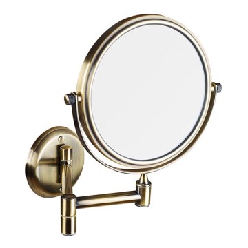 Miroir de maquillage 18 x 25 cm, finition bronze
