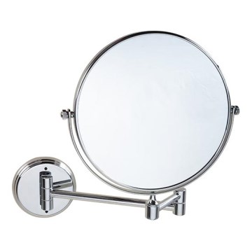Miroir de maquillage 23 x 30 cm, finition argentée