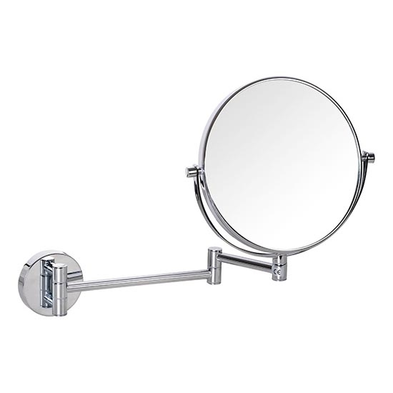 Miroir de maquillage 23x28 cm, finition argentée