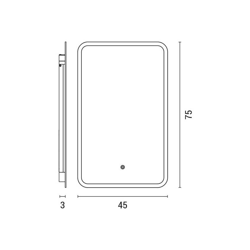 Miroir de salle de bain rétro-éclairé LED/18W/230V 4000K IP44