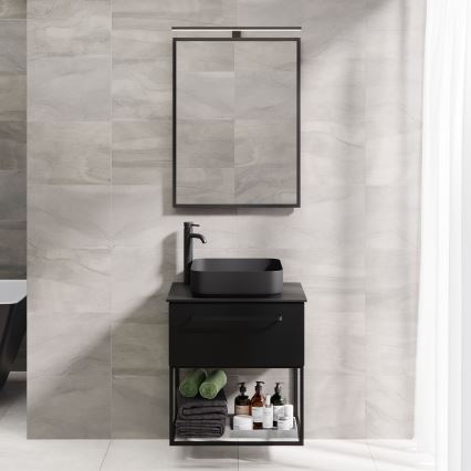 Miroir de salle de bains BORGSTED 60 x 80 cm, noir