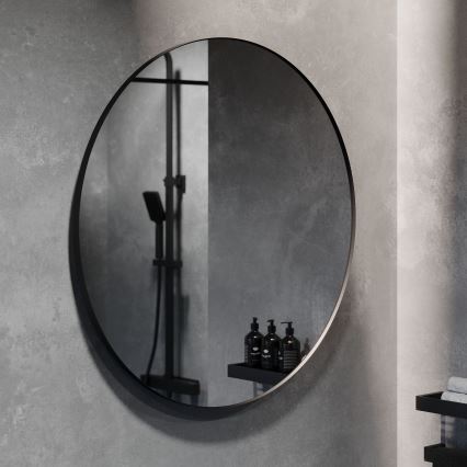 Miroir de salle de bains BORGSTED Ø 80 cm noir