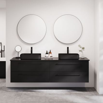 Miroir de salle de bains BORGSTED Ø 80 cm noir