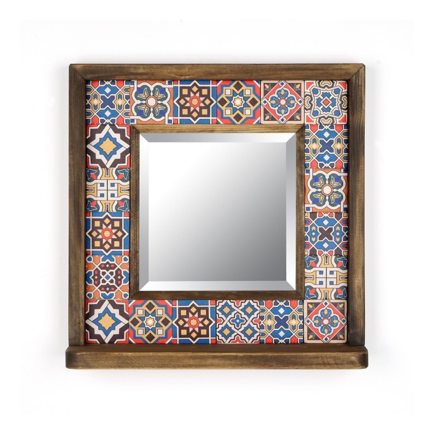 Miroir mural 33x32,5 cm pin/rouge
