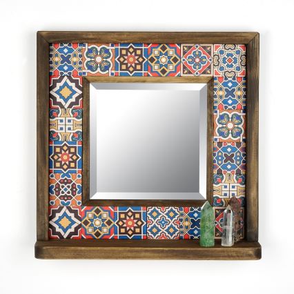 Miroir mural 33x32,5 cm pin/rouge