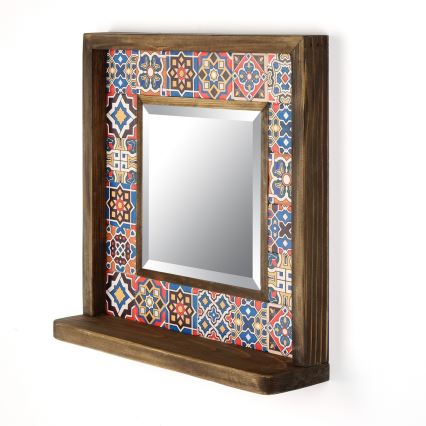 Miroir mural 33x32,5 cm pin/rouge
