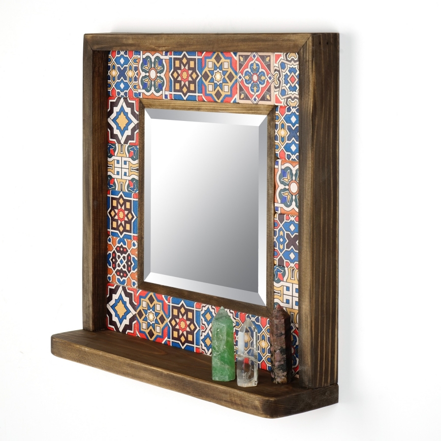 Miroir mural 33x32,5 cm pin/rouge