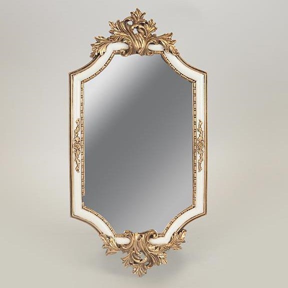 Miroir mural 41x21 cm blanc/doré