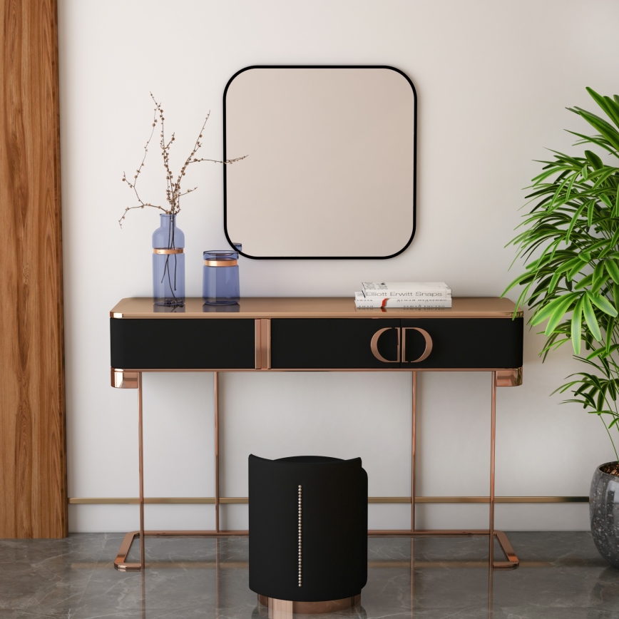 Miroir mural ATLANTIS 62x62 cm noir