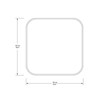 Miroir mural ATLANTIS 62x62 cm noir