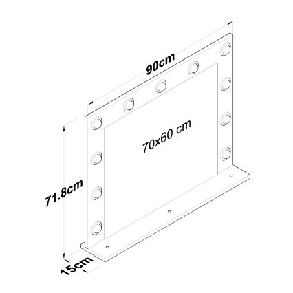 Miroir mural avec étagère RANI 90x71,8 cm blanc