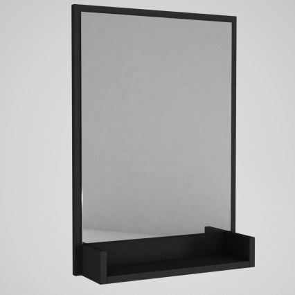 Miroir mural avec une étagère COSTA 75x45 cm noir