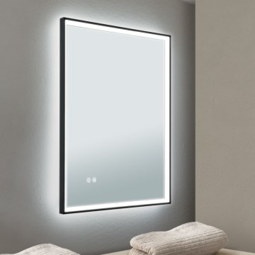 Miroir mural chauffant LED pour salle de bains avec rétroéclairage FRAME LED/48W/230V 3000/4000/6000K 60x45 cm IP44
