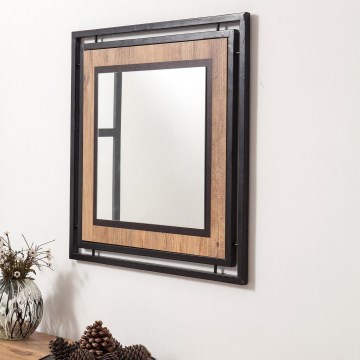 Miroir mural COSMO 70x70 cm marron/noir