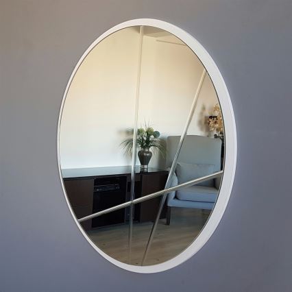 Miroir mural d. 60 cm argenté