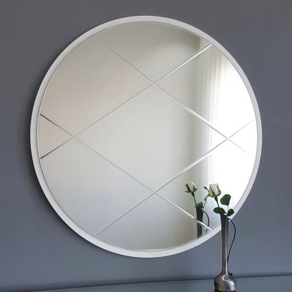 Miroir mural d. 60 cm blanc