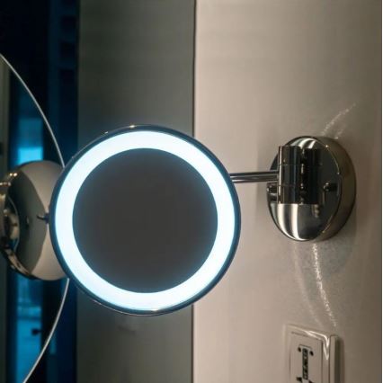 Miroir mural de maquillage LED/3W/6V 4xAA IP44