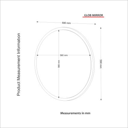 Miroir mural GLOB d. 59 cm blanc