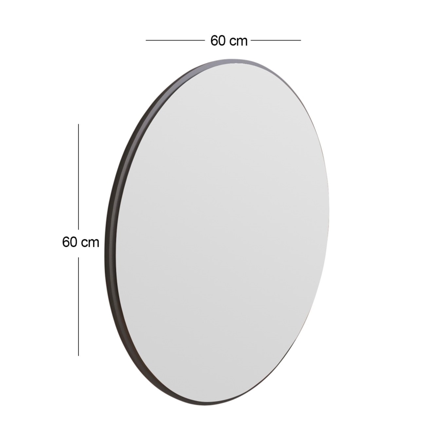 Miroir mural OZZE d. 60 cm noir