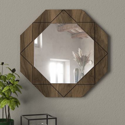 Miroir mural PABLO 45x45 cm marron