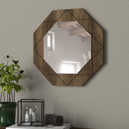 Miroir mural PABLO 45x45 cm marron