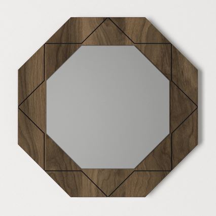 Miroir mural PABLO 45x45 cm marron