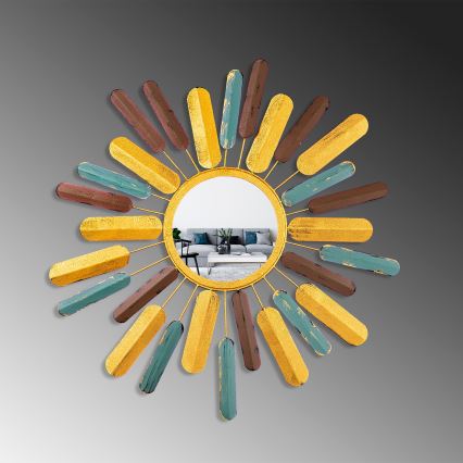 Miroir mural SOLEIL d. 75 cm jaune