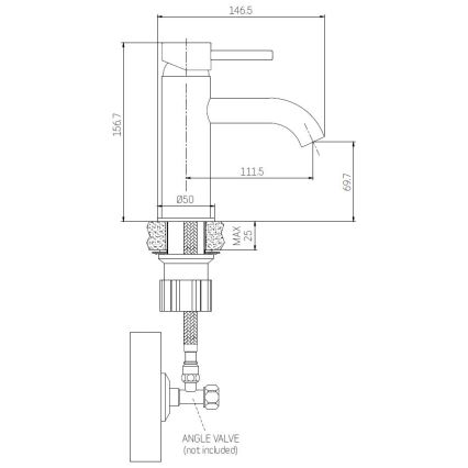 Mitigeur de lavabo ANHOLT 15,6 cm en laiton brossé